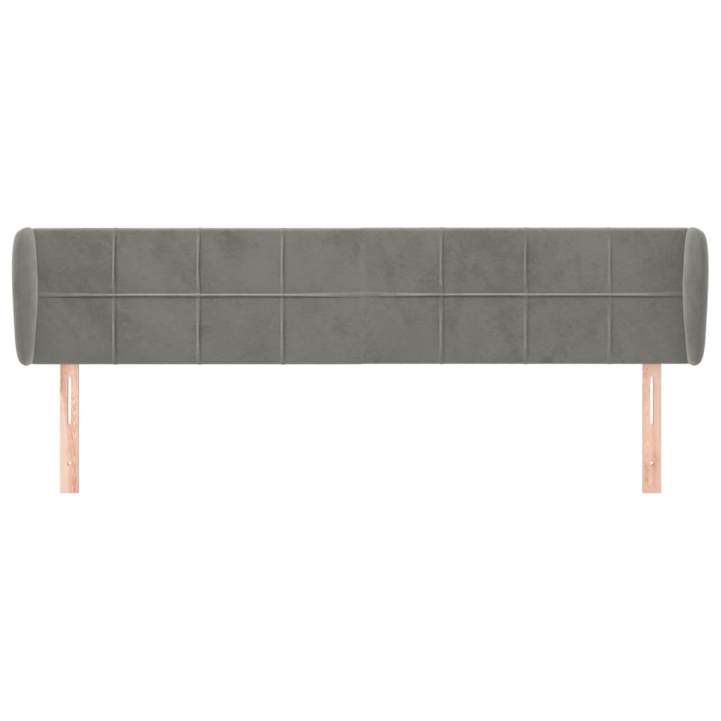 Hoofdbord met randen 163x23x78/88 cm fluweel lichtgrijs is nu te koop bij PeponiXL, paradijselijk wonen!