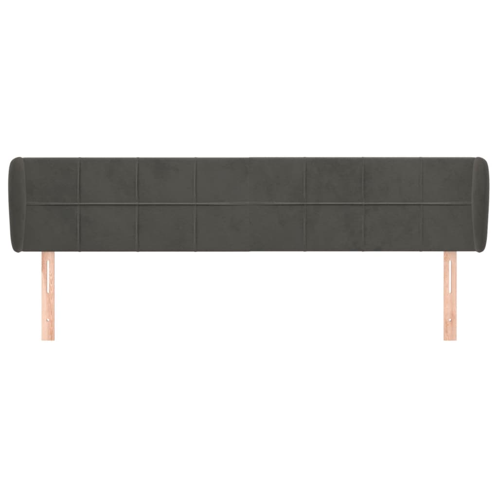 Hoofdbord met randen 163x23x78/88 cm fluweel donkergrijs is nu te koop bij PeponiXL, paradijselijk wonen!