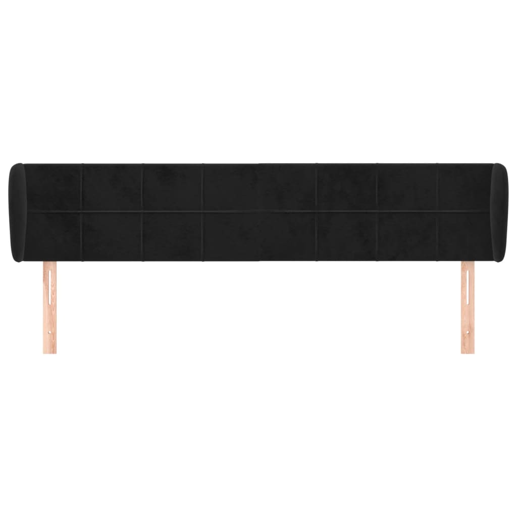Hoofdbord met randen 163x23x78/88 cm fluweel zwart is nu te koop bij PeponiXL, paradijselijk wonen!