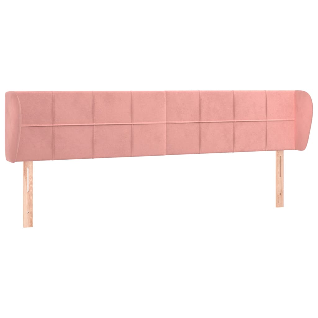 Hoofdbord met randen 163x23x78/88 cm fluweel roze is nu te koop bij PeponiXL, paradijselijk wonen!