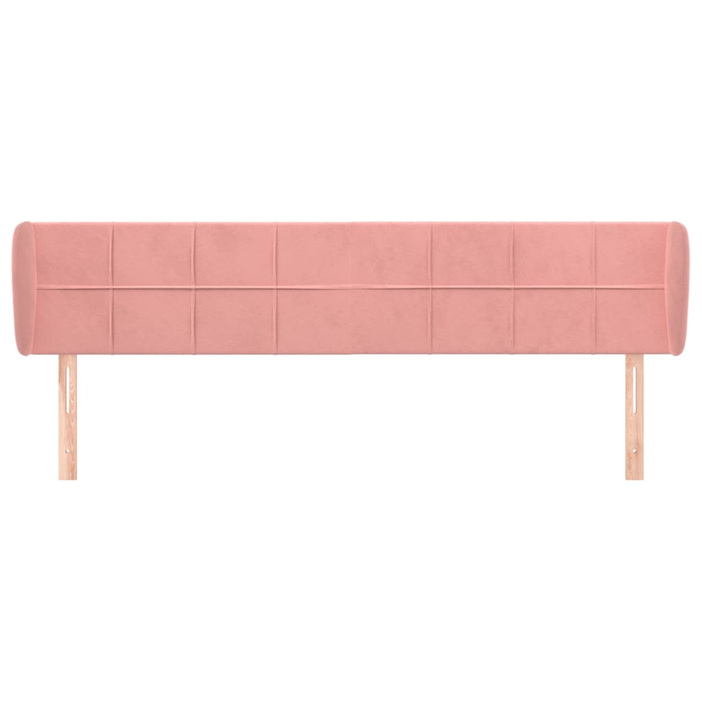Hoofdbord met randen 163x23x78/88 cm fluweel roze is nu te koop bij PeponiXL, paradijselijk wonen!