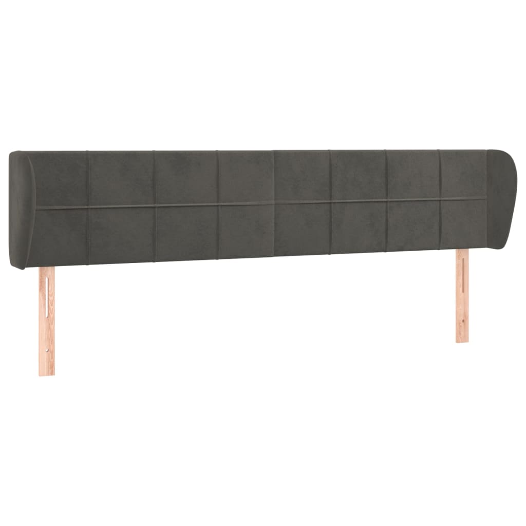 Hoofdbord met randen 183x23x78/88 cm fluweel donkergrijs is nu te koop bij PeponiXL, paradijselijk wonen!