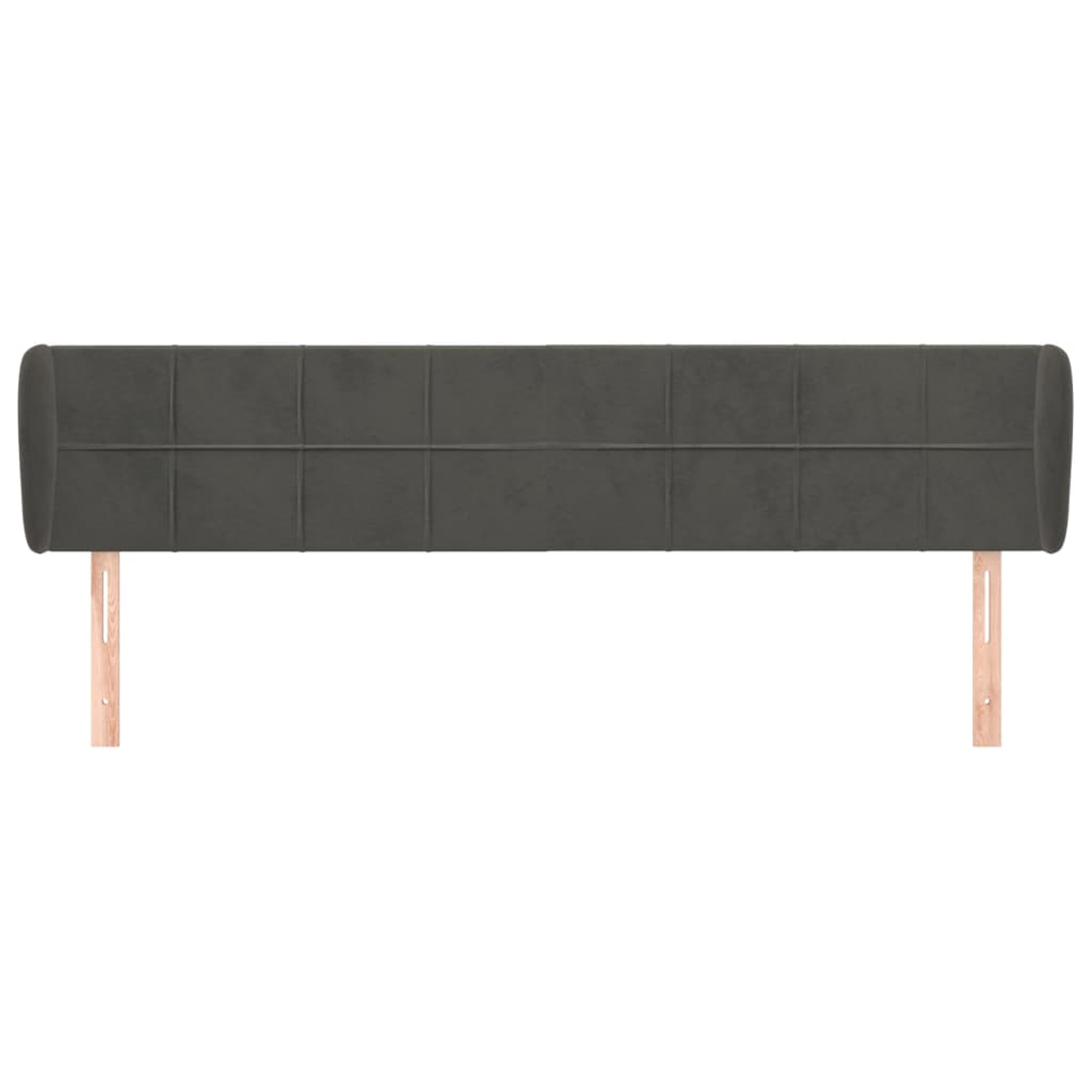 Hoofdbord met randen 183x23x78/88 cm fluweel donkergrijs is nu te koop bij PeponiXL, paradijselijk wonen!