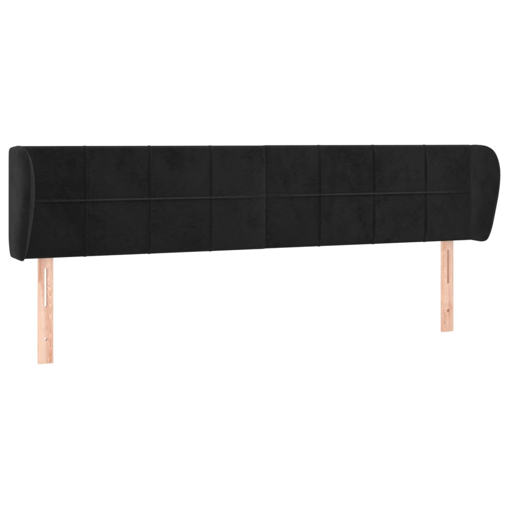 Hoofdbord met randen 183x23x78/88 cm fluweel zwart is nu te koop bij PeponiXL, paradijselijk wonen!