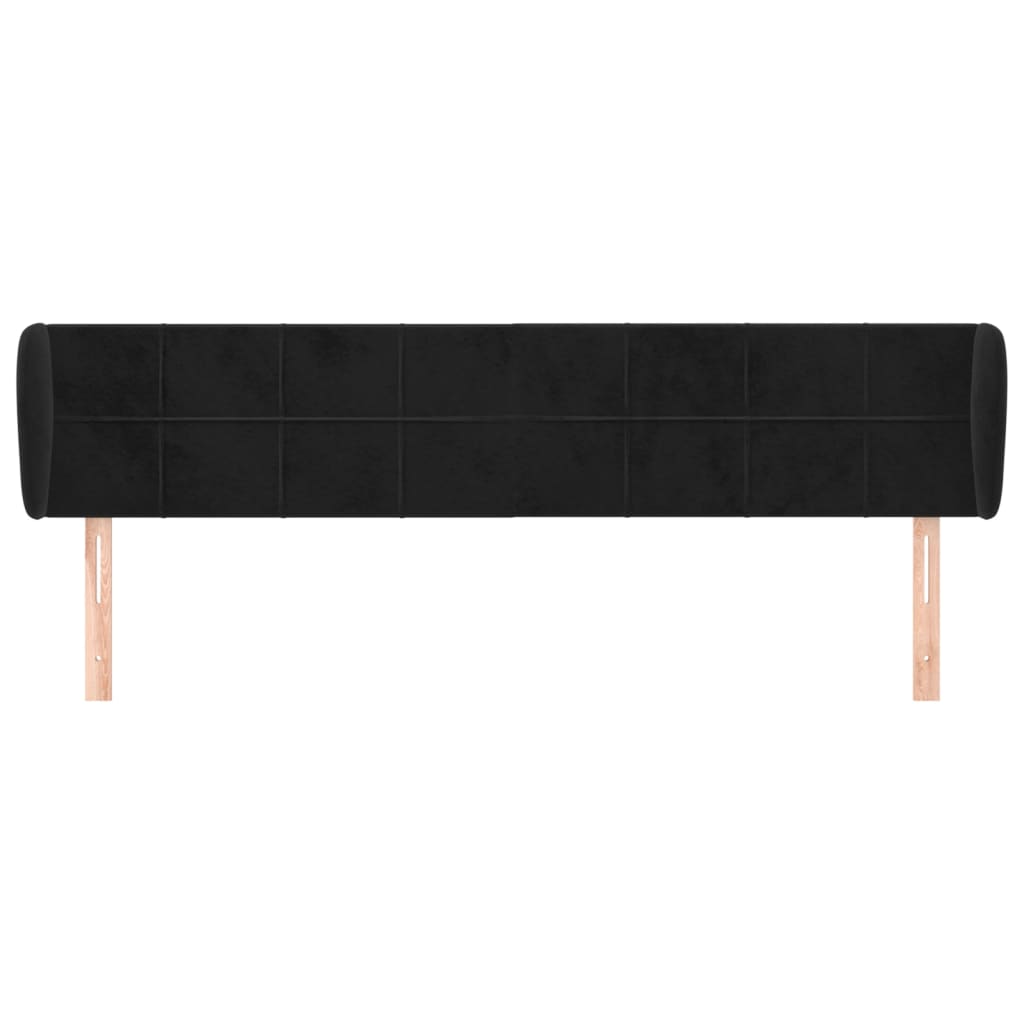 Hoofdbord met randen 183x23x78/88 cm fluweel zwart is nu te koop bij PeponiXL, paradijselijk wonen!