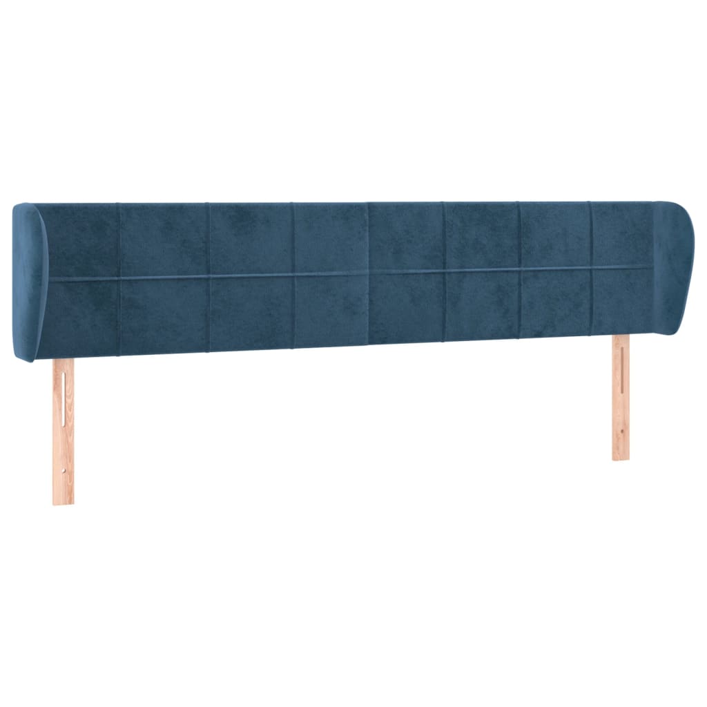 Hoofdbord met randen 183x23x78/88 cm fluweel donkerblauw is nu te koop bij PeponiXL, paradijselijk wonen!