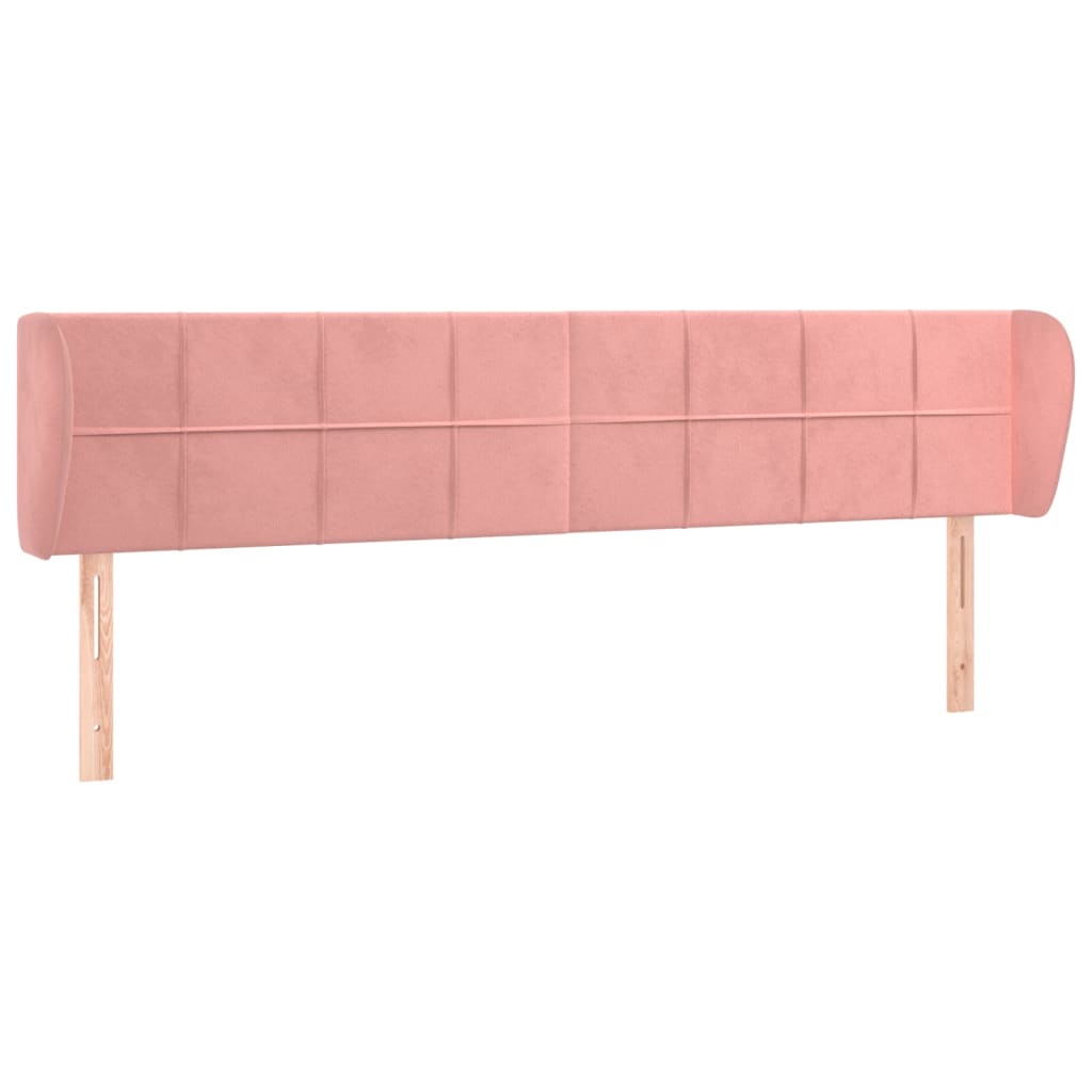 Hoofdbord met randen 183x23x78/88 cm fluweel roze is nu te koop bij PeponiXL, paradijselijk wonen!