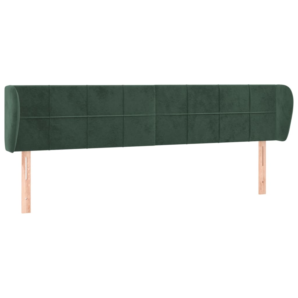 Hoofdbord met randen 203x23x78/88 cm fluweel donkergroen is nu te koop bij PeponiXL, paradijselijk wonen!