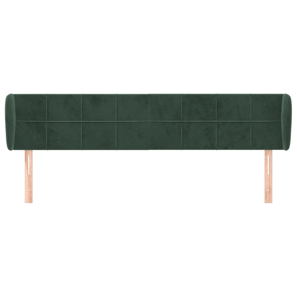 Hoofdbord met randen 203x23x78/88 cm fluweel donkergroen is nu te koop bij PeponiXL, paradijselijk wonen!