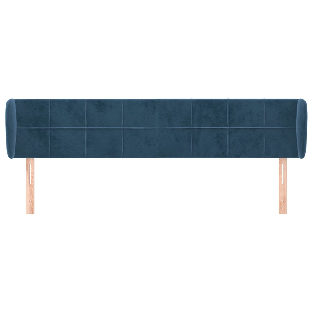 Hoofdbord met randen 203x23x78/88 cm fluweel donkerblauw is nu te koop bij PeponiXL, paradijselijk wonen!