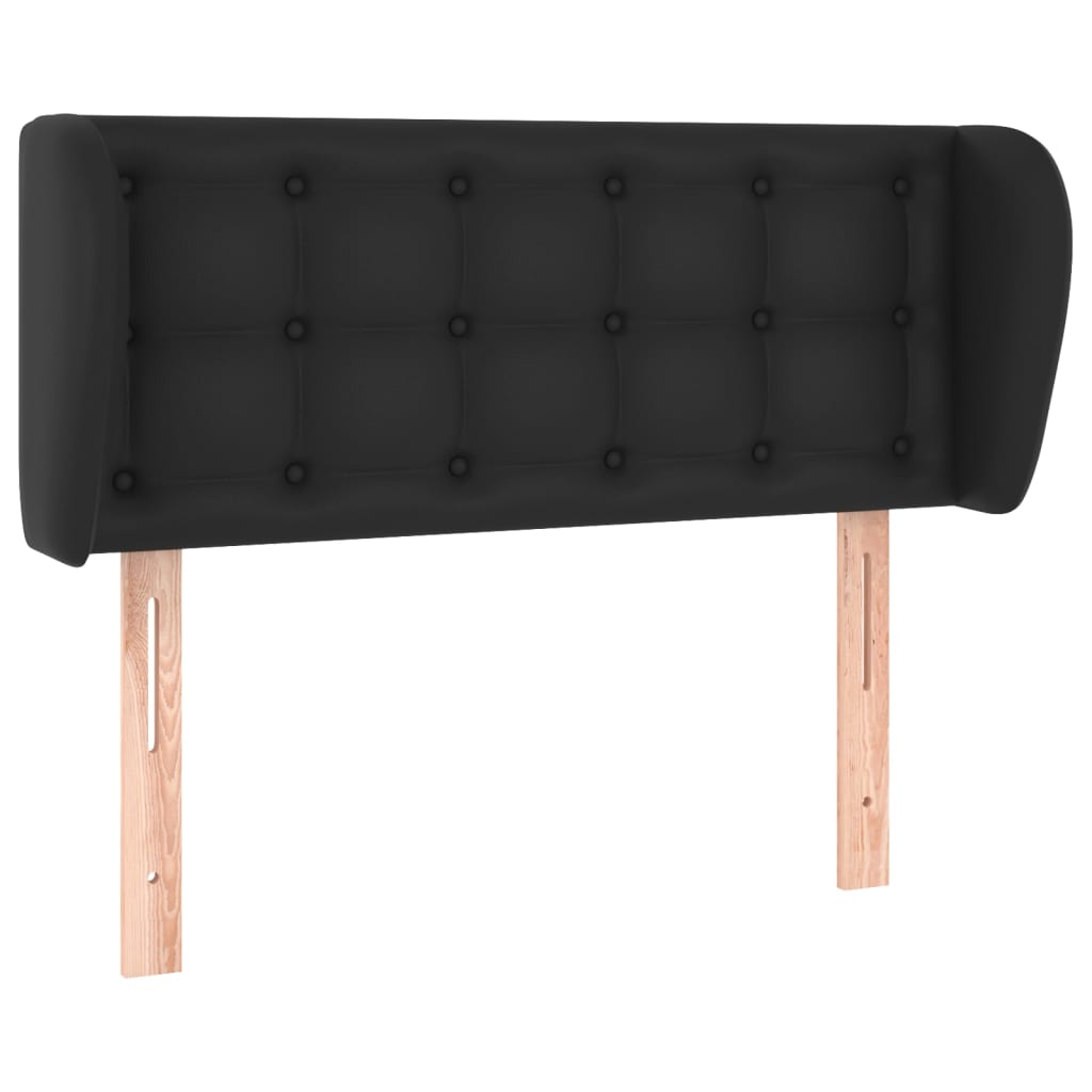 Hoofdbord met randen 83x23x78/88 cm kunstleer zwart is nu te koop bij PeponiXL, paradijselijk wonen!