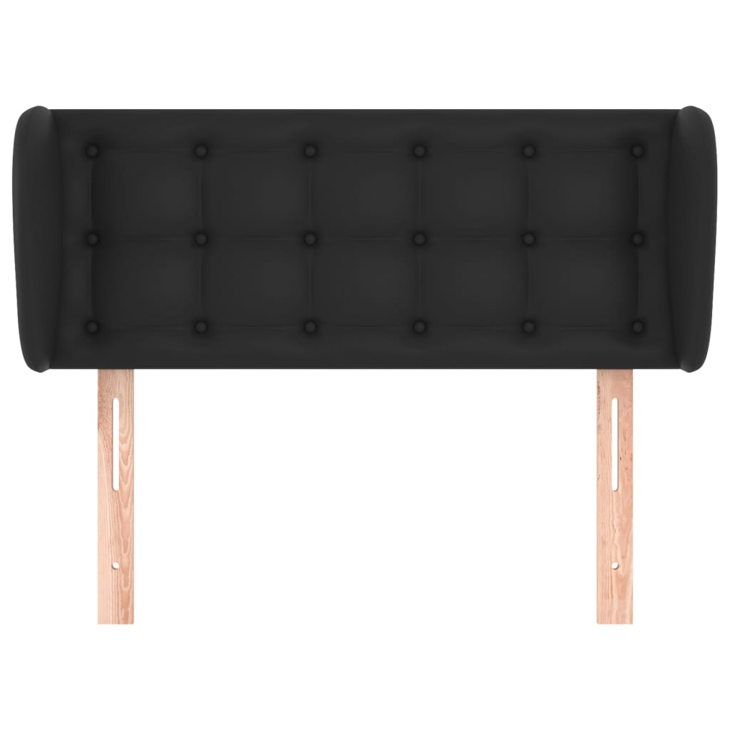 Hoofdbord met randen 83x23x78/88 cm kunstleer zwart is nu te koop bij PeponiXL, paradijselijk wonen!