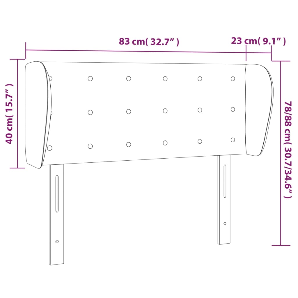 Hoofdbord met randen 83x23x78/88 cm kunstleer wit is nu te koop bij PeponiXL, paradijselijk wonen!