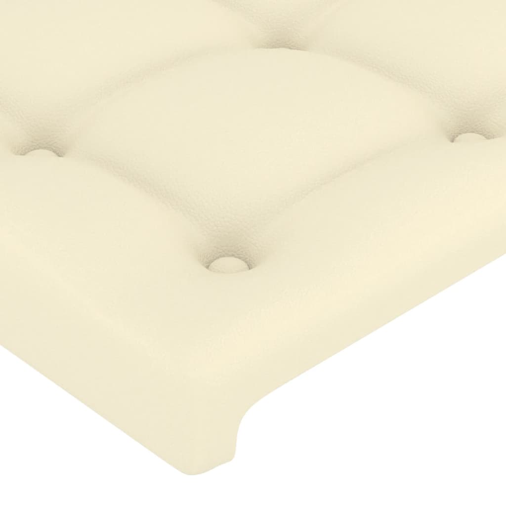 Hoofdbord met randen 83x23x78/88 cm kunstleer crèmekleurig is nu te koop bij PeponiXL, paradijselijk wonen!