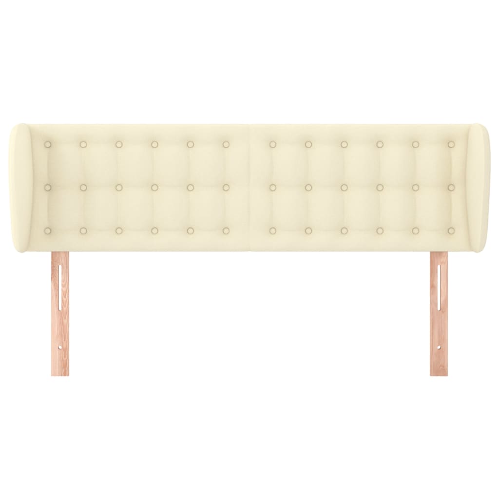 Hoofdbord met randen 147x23x78/88 cm kunstleer crèmekleurig is nu te koop bij PeponiXL, paradijselijk wonen!