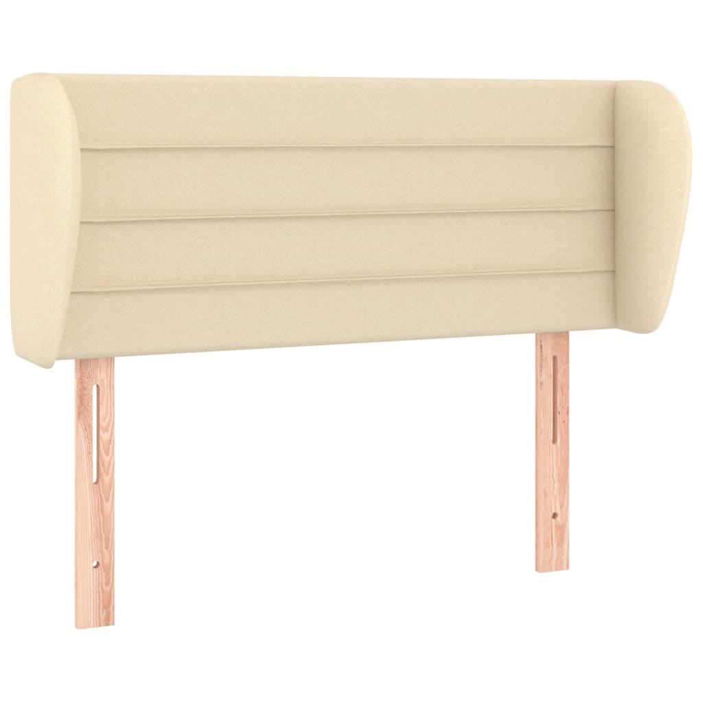 Hoofdbord met randen 93x23x78/88 cm stof crèmekleurig is nu te koop bij PeponiXL, paradijselijk wonen!