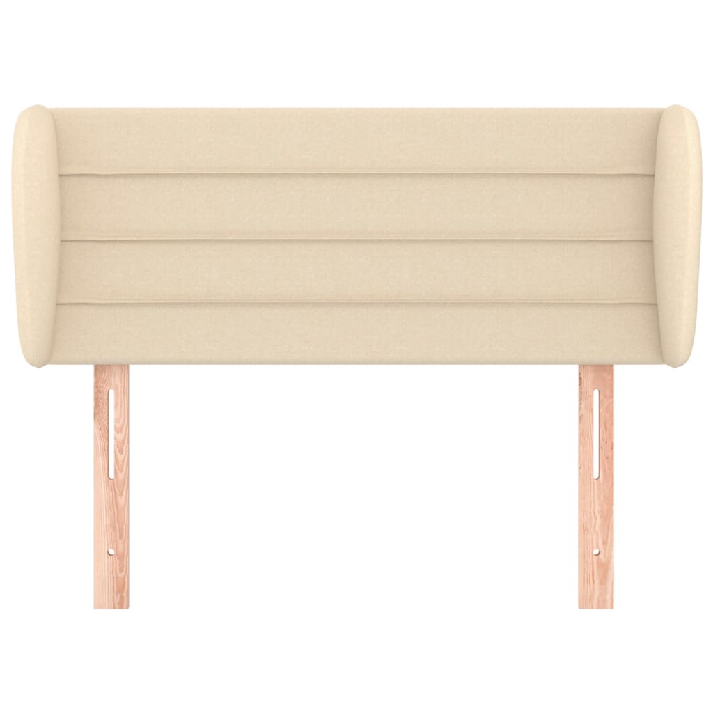 Hoofdbord met randen 93x23x78/88 cm stof crèmekleurig is nu te koop bij PeponiXL, paradijselijk wonen!