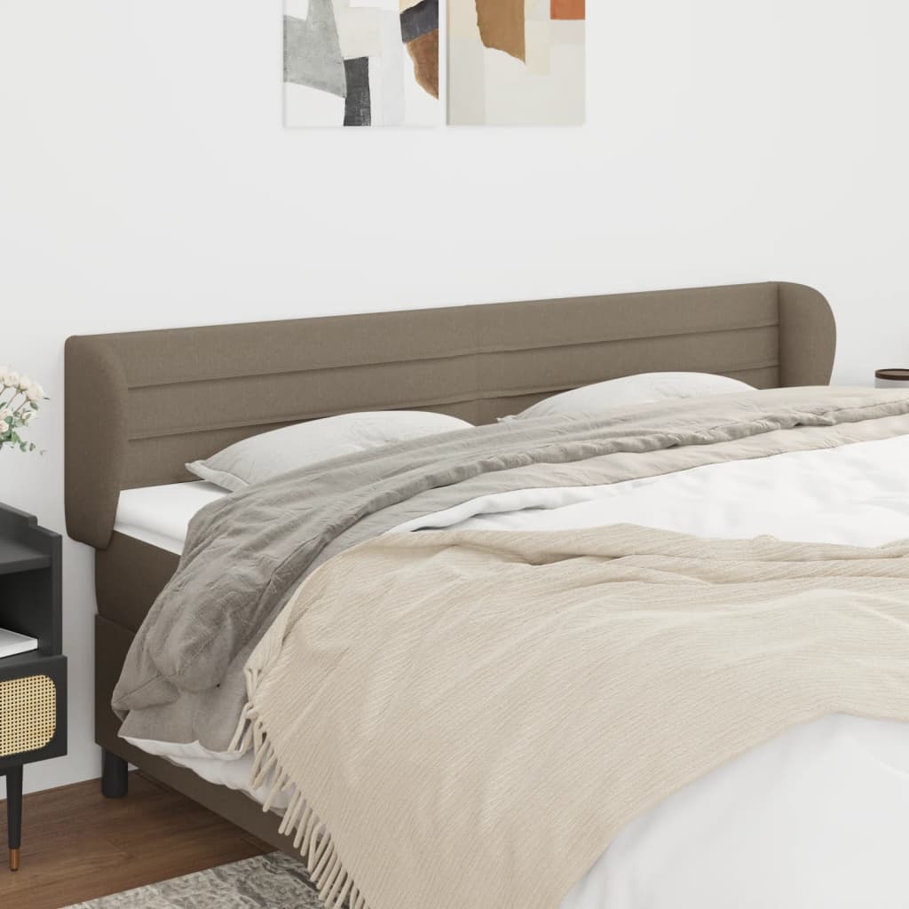 Hoofdbord met randen 163x23x78/88 cm stof taupe is nu te koop bij PeponiXL, paradijselijk wonen!
