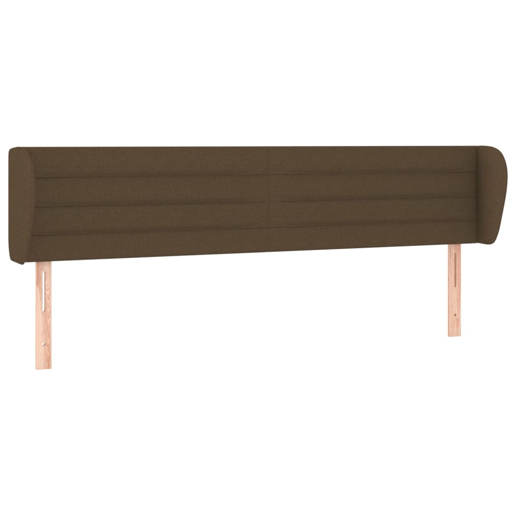 Hoofdbord met randen 203x23x78/88 cm stof donkerbruin is nu te koop bij PeponiXL, paradijselijk wonen!