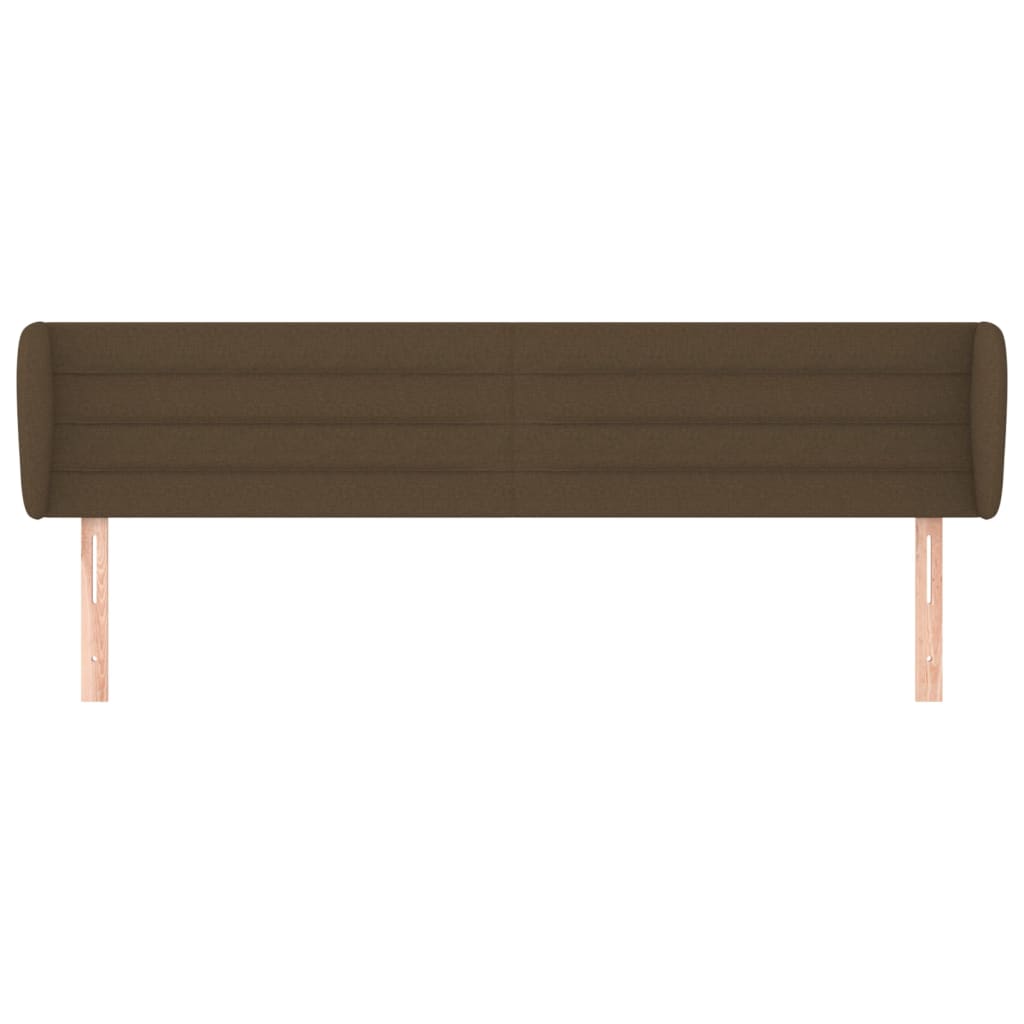 Hoofdbord met randen 203x23x78/88 cm stof donkerbruin is nu te koop bij PeponiXL, paradijselijk wonen!