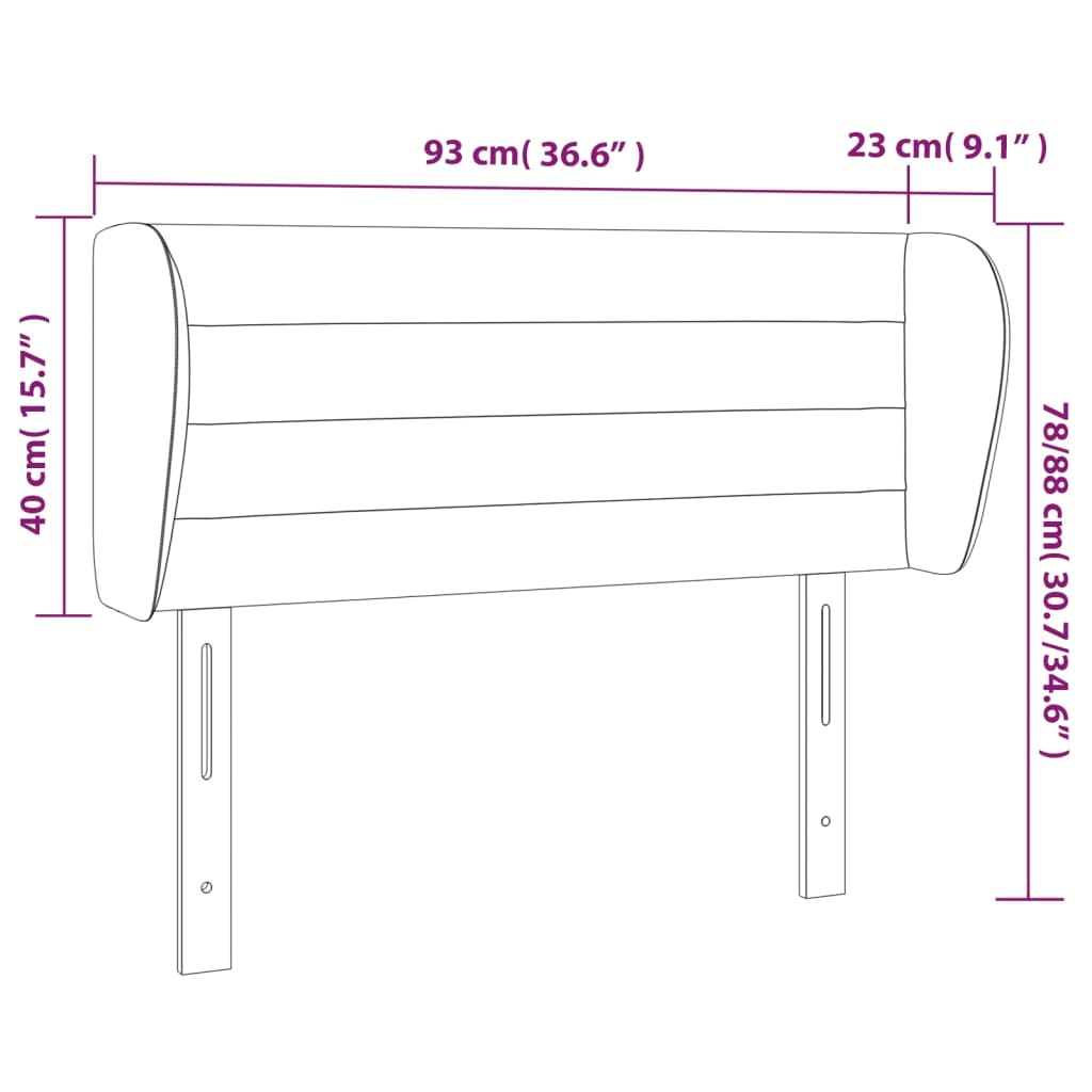 Hoofdbord met randen 93x23x78/88 cm fluweel donkergroen is nu te koop bij PeponiXL, paradijselijk wonen!