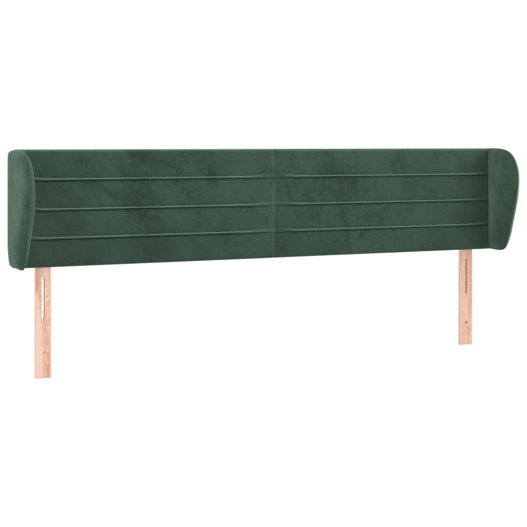 Hoofdbord met randen 203x23x78/88 cm fluweel donkergroen is nu te koop bij PeponiXL, paradijselijk wonen!