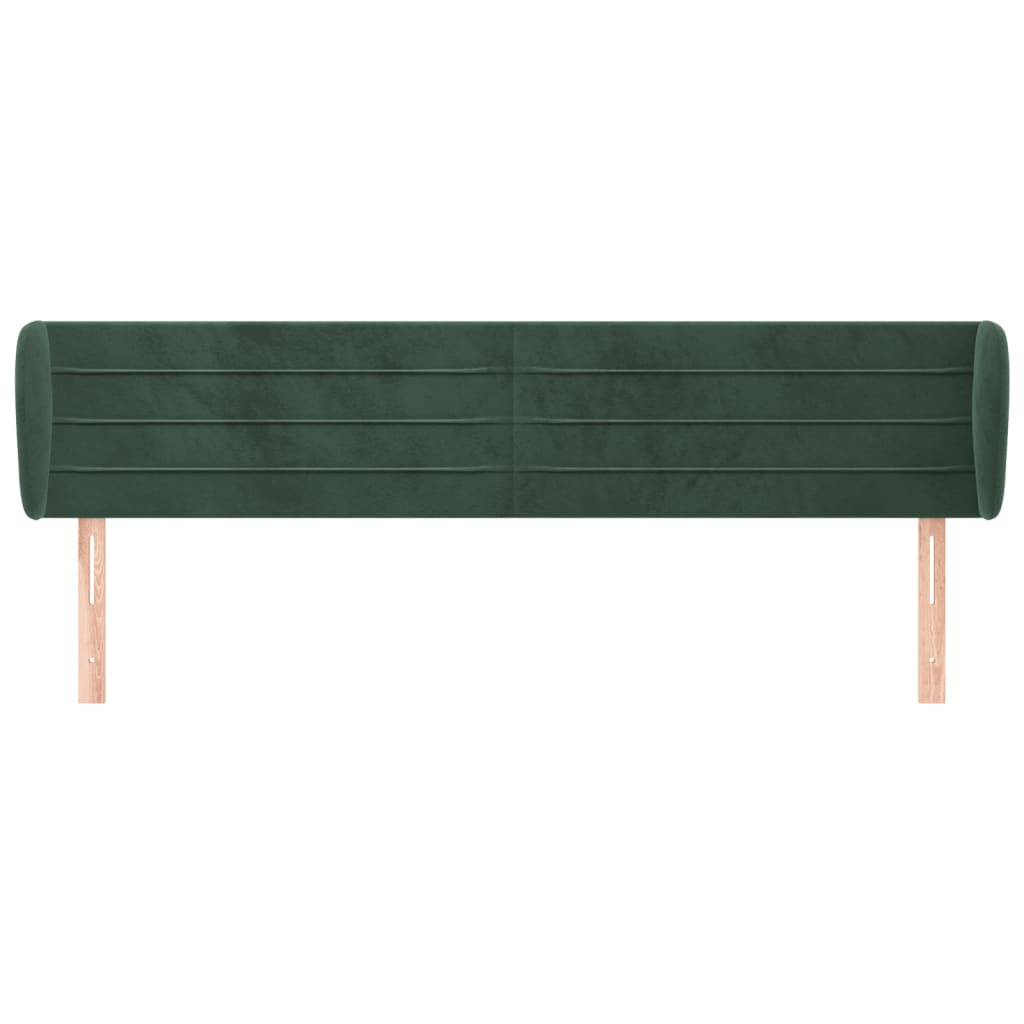 Hoofdbord met randen 203x23x78/88 cm fluweel donkergroen is nu te koop bij PeponiXL, paradijselijk wonen!