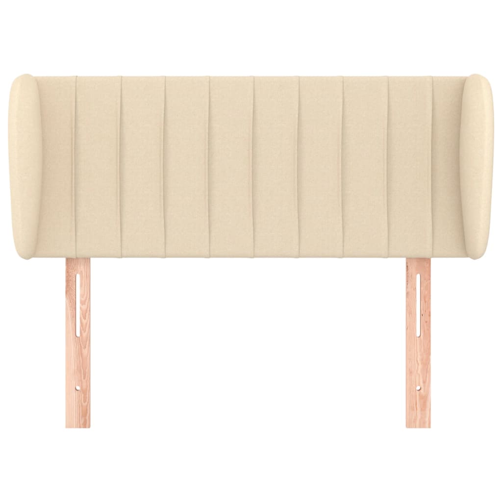 Hoofdbord met randen 103x23x78/88 cm stof crèmekleurig is nu te koop bij PeponiXL, paradijselijk wonen!