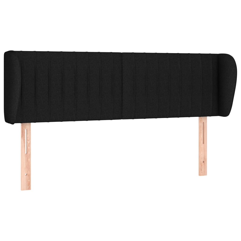 Hoofdbord met randen 147x23x78/88 cm stof zwart is nu te koop bij PeponiXL, paradijselijk wonen!