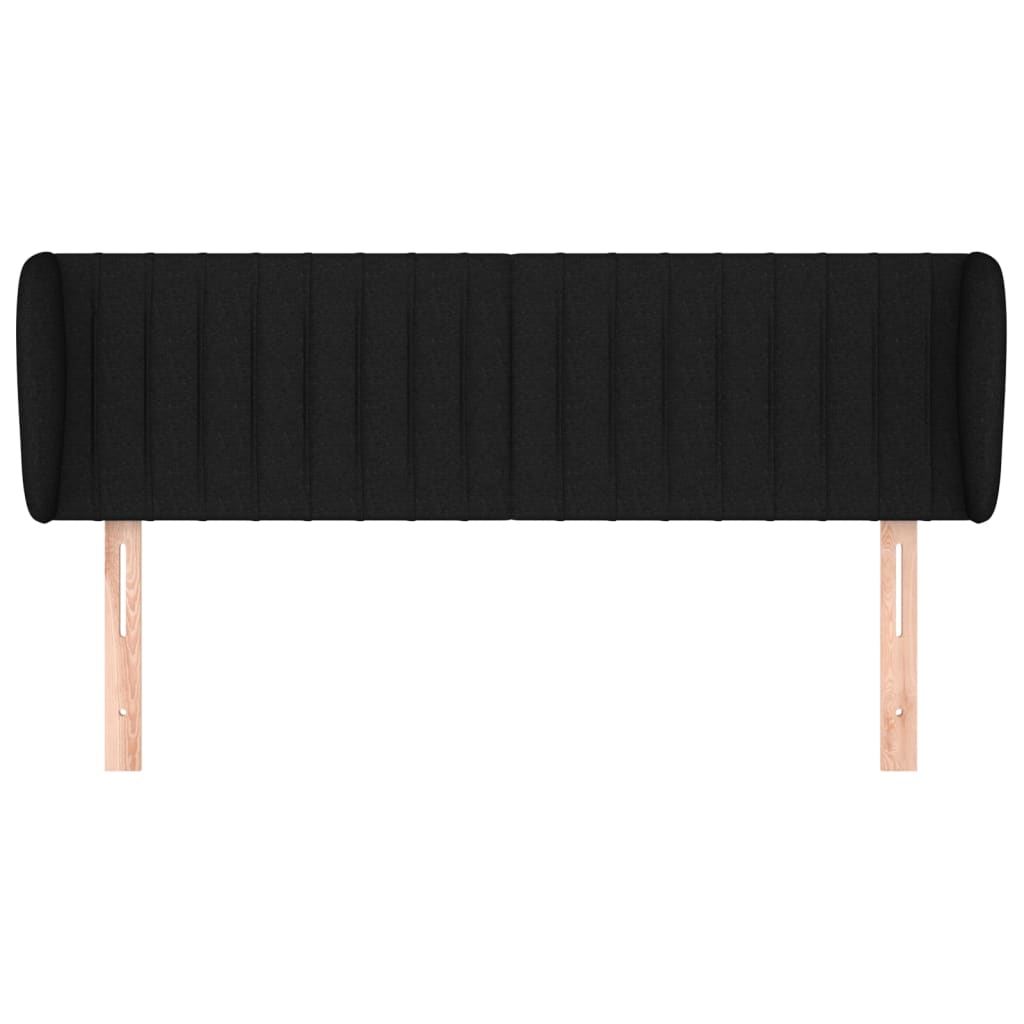 Hoofdbord met randen 147x23x78/88 cm stof zwart is nu te koop bij PeponiXL, paradijselijk wonen!