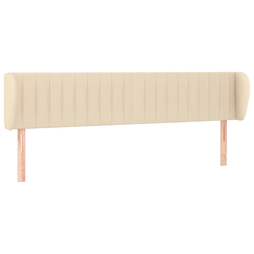 Hoofdbord met randen 163x23x78/88 cm stof crèmekleurig is nu te koop bij PeponiXL, paradijselijk wonen!