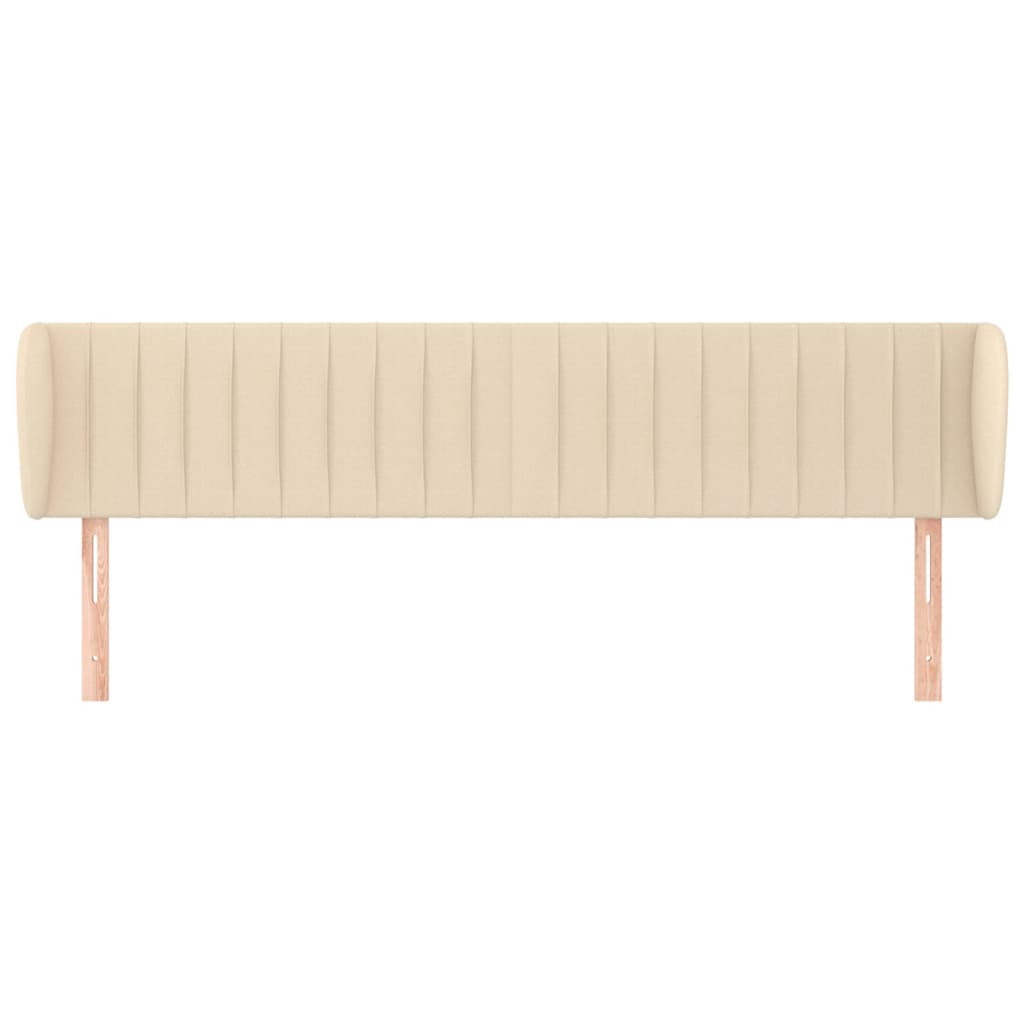 Hoofdbord met randen 163x23x78/88 cm stof crèmekleurig is nu te koop bij PeponiXL, paradijselijk wonen!