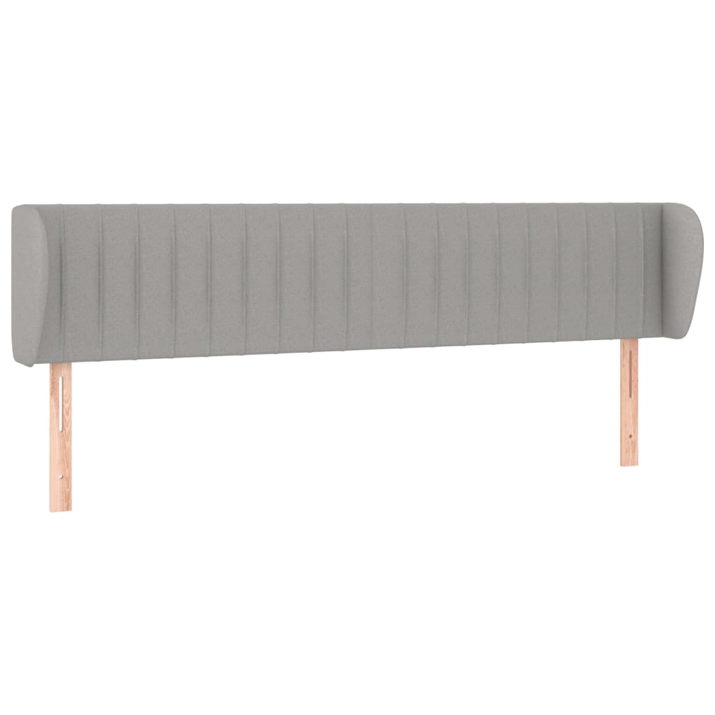 Hoofdbord met randen 183x23x78/88 cm stof lichtgrijs is nu te koop bij PeponiXL, paradijselijk wonen!
