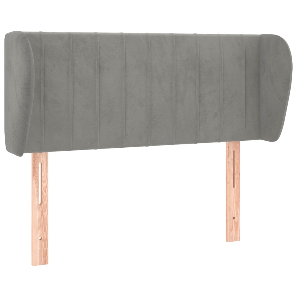 Hoofdbord met randen 83x23x78/88 cm fluweel lichtgrijs is nu te koop bij PeponiXL, paradijselijk wonen!