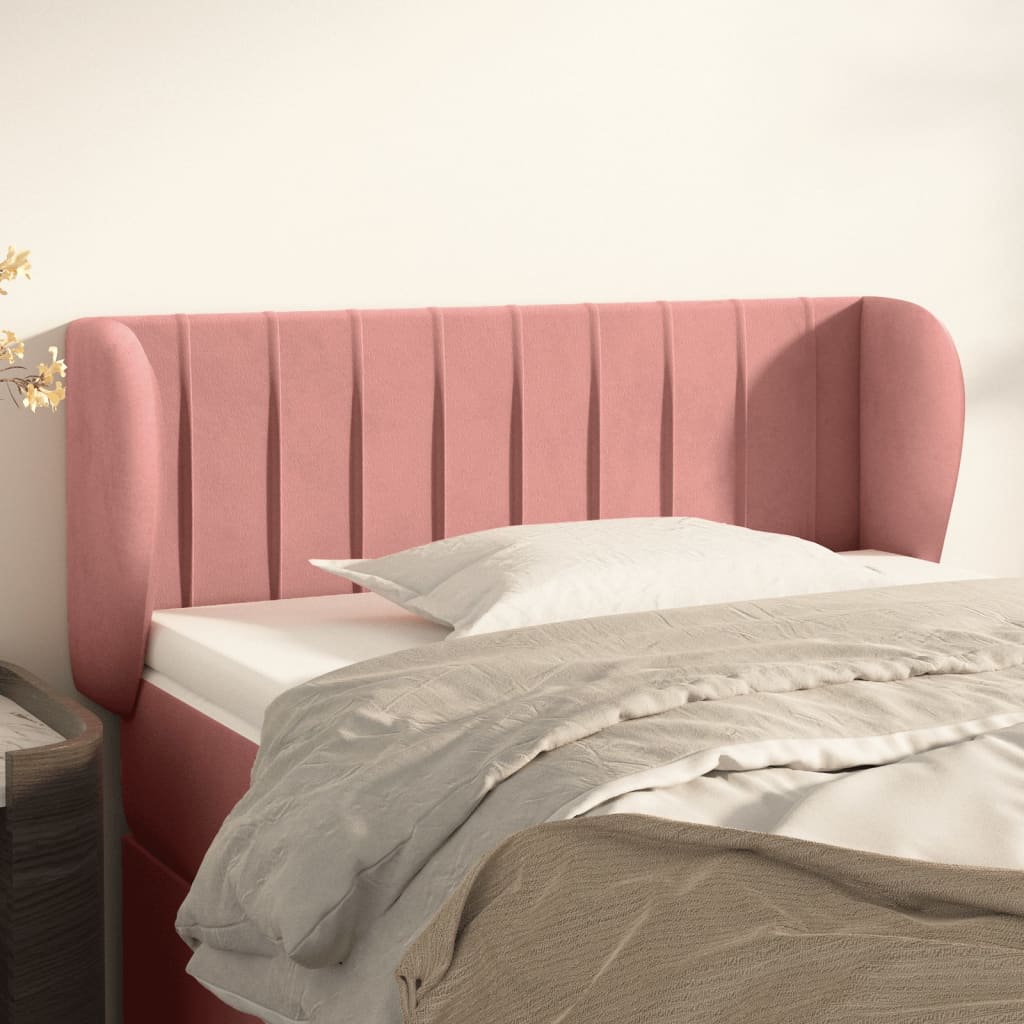 Hoofdbord met randen 83x23x78/88 cm fluweel roze is nu te koop bij PeponiXL, paradijselijk wonen!