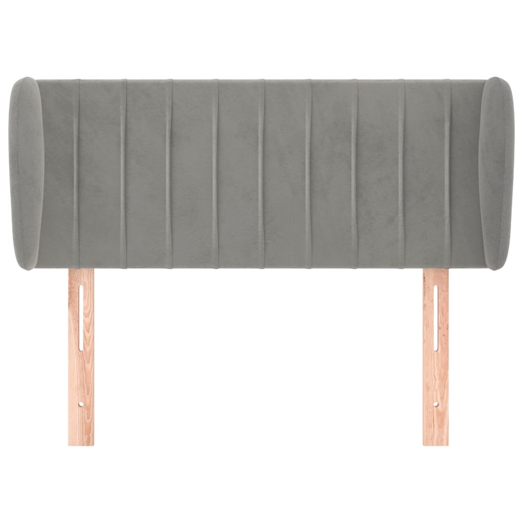 Hoofdbord met randen 93x23x78/88 cm fluweel lichtgrijs is nu te koop bij PeponiXL, paradijselijk wonen!