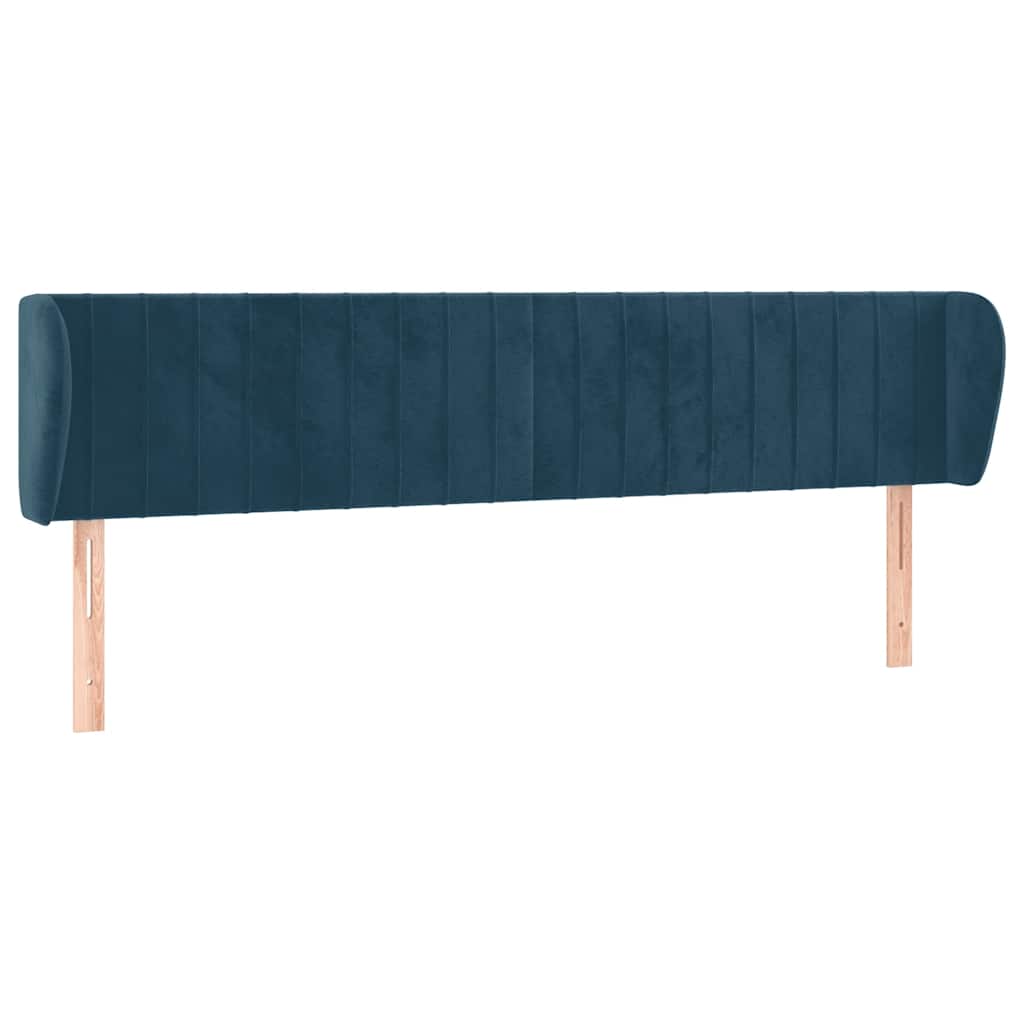 Hoofdbord met randen 163x23x78/88 cm fluweel donkerblauw is nu te koop bij PeponiXL, paradijselijk wonen!