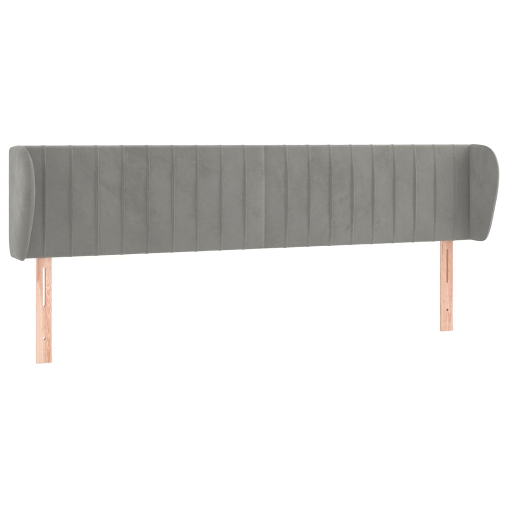 Hoofdbord met randen 203x23x78/88 cm fluweel lichtgrijs is nu te koop bij PeponiXL, paradijselijk wonen!