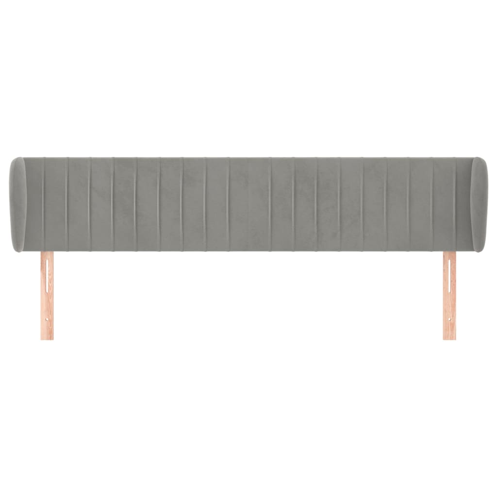 Hoofdbord met randen 203x23x78/88 cm fluweel lichtgrijs is nu te koop bij PeponiXL, paradijselijk wonen!
