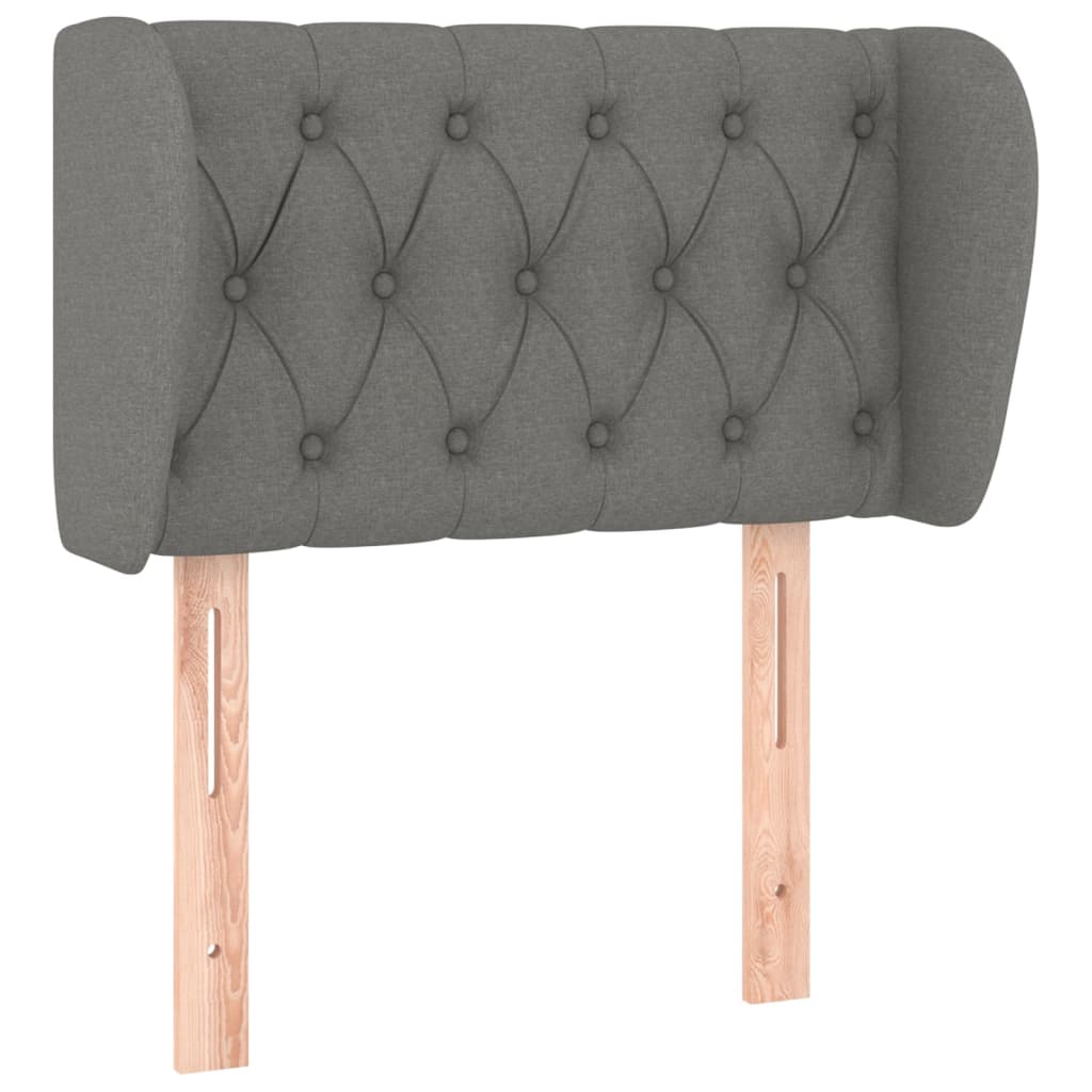 Hoofdbord met randen 83x23x78/88 cm stof donkergrijs is nu te koop bij PeponiXL, paradijselijk wonen!