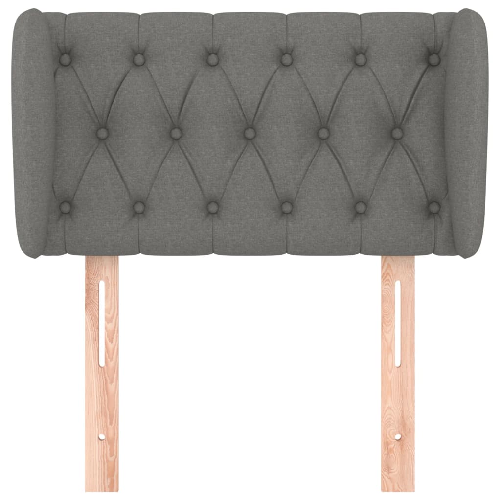 Hoofdbord met randen 83x23x78/88 cm stof donkergrijs is nu te koop bij PeponiXL, paradijselijk wonen!