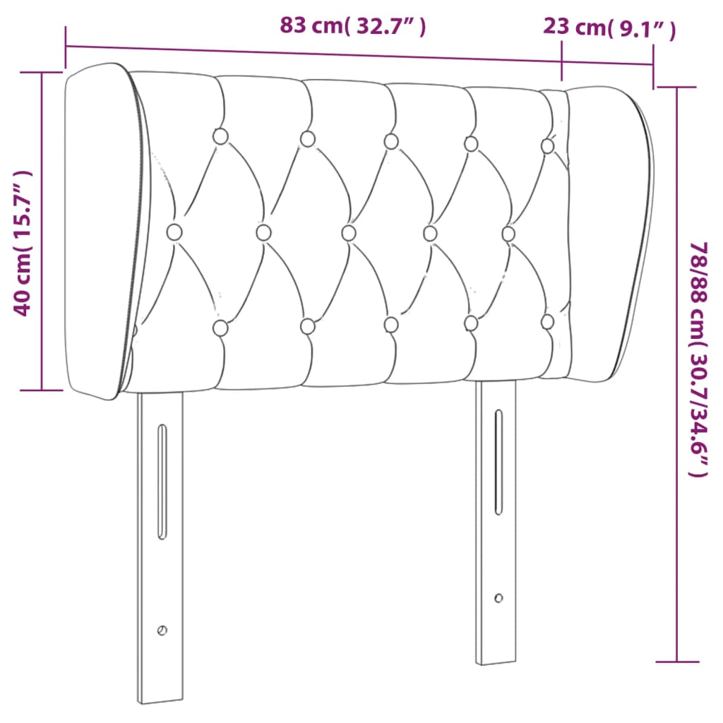 Hoofdbord met randen 83x23x78/88 cm stof donkergrijs is nu te koop bij PeponiXL, paradijselijk wonen!