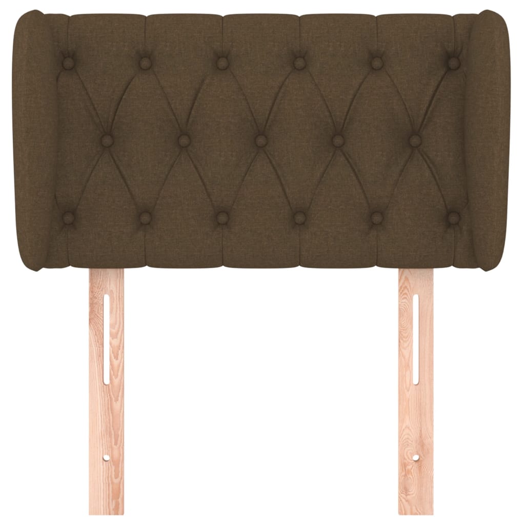 Hoofdbord met randen 83x23x78/88 cm stof donkerbruin is nu te koop bij PeponiXL, paradijselijk wonen!