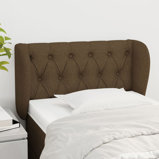 Hoofdbord met randen 83x23x78/88 cm stof donkerbruin is nu te koop bij PeponiXL, paradijselijk wonen!