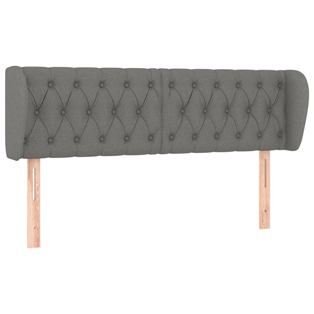Hoofdbord met randen 147x23x78/88 cm stof donkergrijs is nu te koop bij PeponiXL, paradijselijk wonen!