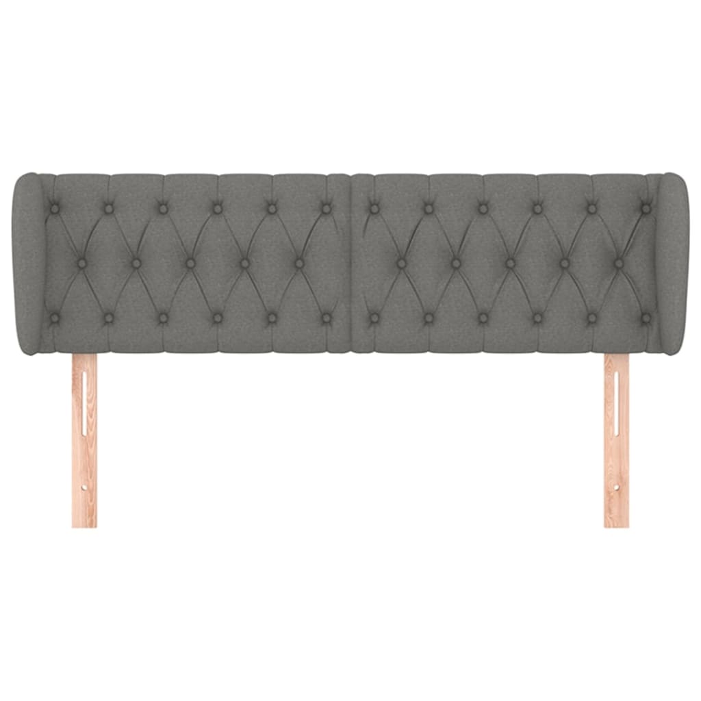 Hoofdbord met randen 147x23x78/88 cm stof donkergrijs is nu te koop bij PeponiXL, paradijselijk wonen!