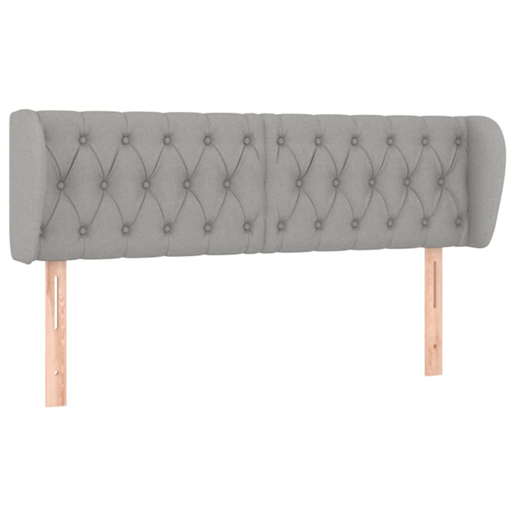 Hoofdbord met randen 163x23x78/88 cm stof lichtgrijs is nu te koop bij PeponiXL, paradijselijk wonen!