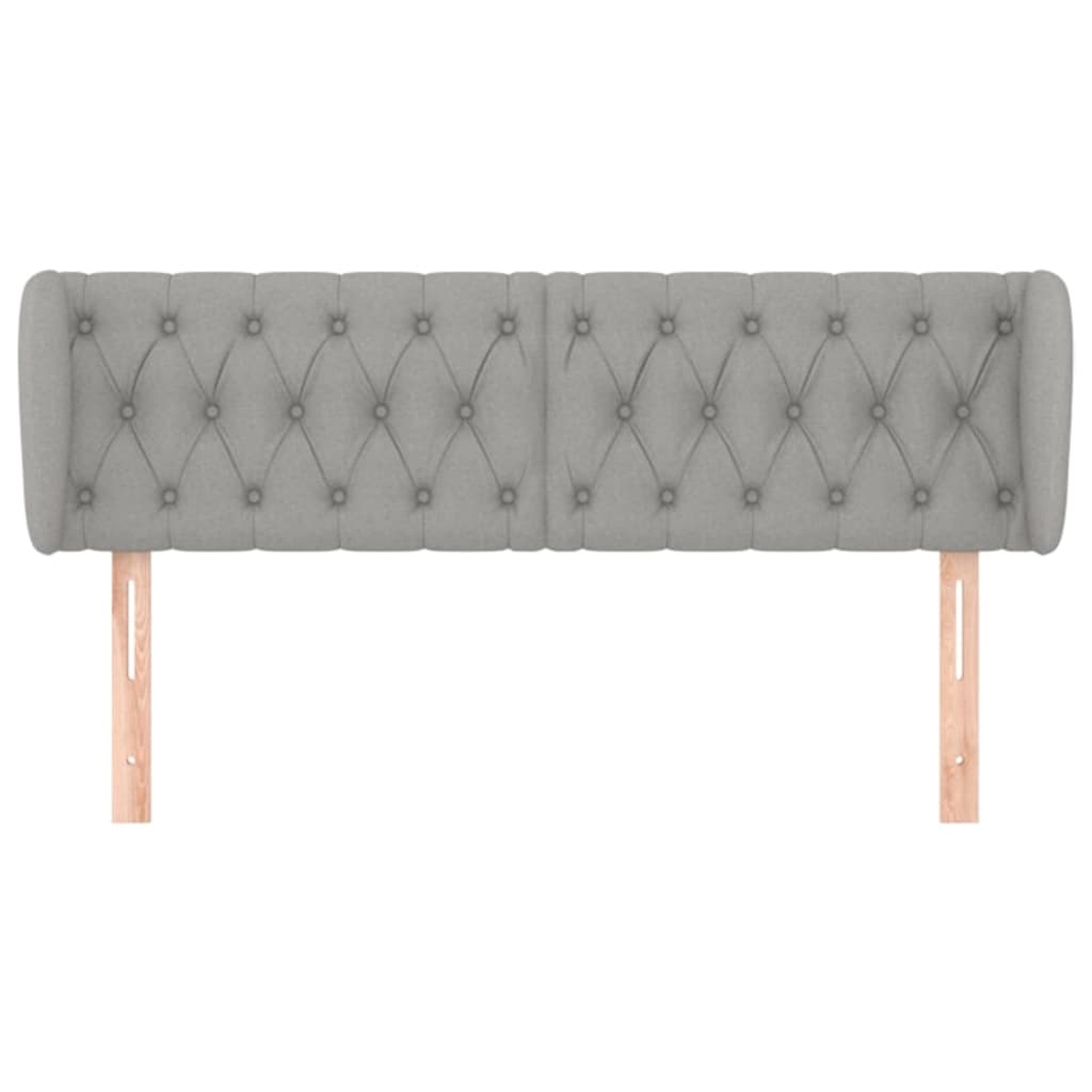 Hoofdbord met randen 163x23x78/88 cm stof lichtgrijs is nu te koop bij PeponiXL, paradijselijk wonen!