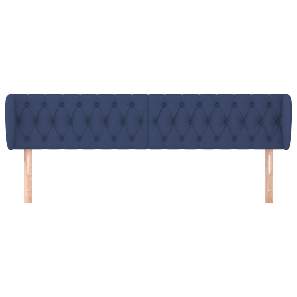Hoofdbord met randen 183x23x78/88 cm stof blauw is nu te koop bij PeponiXL, paradijselijk wonen!