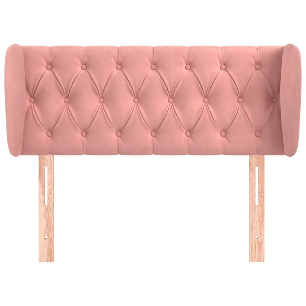 Hoofdbord met randen 93x23x78/88 cm fluweel roze is nu te koop bij PeponiXL, paradijselijk wonen!
